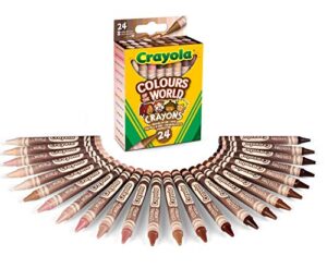 crayola colours of the world wax colouring crayons – assorted colours (pack of 24) | colours that represent skin tones from around the world | ideal for kids aged 3+