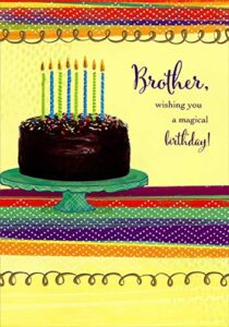 designer greetings magical birthday cake with tall candles birthday card for brother