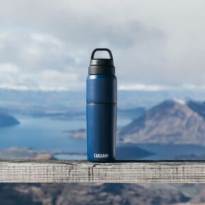 CamelBak MultiBev Water Bottle & Travel Cup – Vacuum Insulated Stainless Steel – Coastal/Lagoon – 17 oz bottle & 12 oz cup