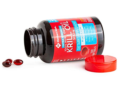 Member's Mark Extra-Strength Antarctic Pure Omega-3 Krill Oil 500 mg 160 ct