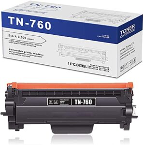 guloya tn760 tn-760 high yield toner cartridge: 1 pack black compatible tn760 tn730 replacement for brother mfc-l2710dw l2750dw l2750dwxl dcp-l2550dw hl-l2350dw l2370dw/dwxl l2390dw printers
