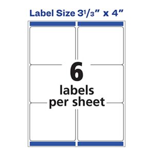 Avery Shipping Address Labels, Inkjet Printers, 600 Labels, 3-1/3x4 Labels, Permanent Adhesive, TrueBlock (8464)