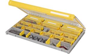 plano edge premium terminal tackle utility box, clear and yellow, rust-resistant storage, waterproof tackle tray organizer for weights, hooks, and baits