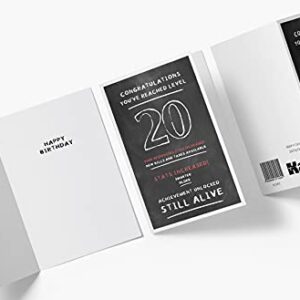 20th Birthday Card for Him Her - 20th Anniversary Card for Dad Mom - 20 Years Old Birthday Card for Brother Sister Friend - Happy 20th Birthday Card for Men Women | Karto – Level Reached
