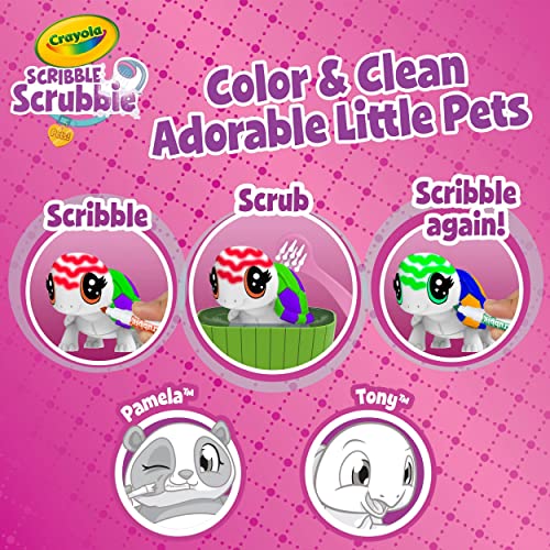 Crayola Scribble Scrubbie Pets Scented Spa, Animal Toy Playset, Includes Washable & Scented Markers, Gifts for Girls & Boys, Ages 3+