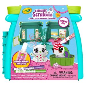 Crayola Scribble Scrubbie Pets Scented Spa, Animal Toy Playset, Includes Washable & Scented Markers, Gifts for Girls & Boys, Ages 3+