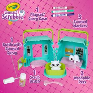 Crayola Scribble Scrubbie Pets Scented Spa, Animal Toy Playset, Includes Washable & Scented Markers, Gifts for Girls & Boys, Ages 3+