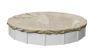 pool mate 3124-4-pm 20-year professional-grade winter round above-ground pool cover, 24-ft, tan