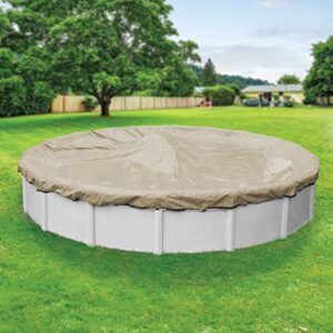 Pool Mate 3124-4-PM 20-Year Professional-Grade Winter Round Above-Ground Pool Cover, 24-ft, Tan