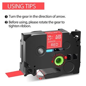 GREENCYCLE Compatible for Brother TZe-445 TZe445 TZ445 TZ-445 AZE Label Cartridge 18mm 0.7 Inch 3/4" White on Red Laminated Label Tape for PTD400, PTD400AD, PTD450, PTD600, PTP700, PTP710BT, 5 Pack