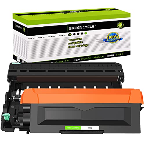 GREENCYCLE TN660 TN-660 DR630 Black Toner Cartridge Drum Unit Replacement Compatible for Brother DCP-L2520DW DCP-L2540DW HL-L2360DW HL-L2380DW MFC-L2700DW MFC-L2740DW Laser Printer (1 Toner, 1 Drum)