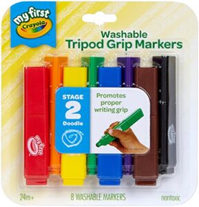 crayola my first, tripod washable markers for toddlers, 8ct