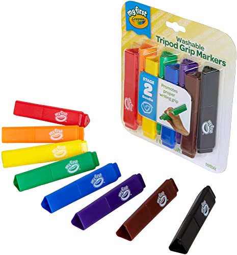 Crayola My First, Tripod Washable Markers for Toddlers, 8ct