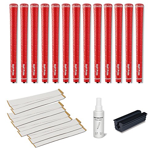 Golf Pride Tour Wrap 2G Red - 13 pc Golf Grip Kit (with Tape, Solvent, Vise clamp)