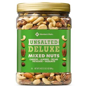member’s mark unsalted deluxe mixed nuts 34 oz. (pack of 3) a1