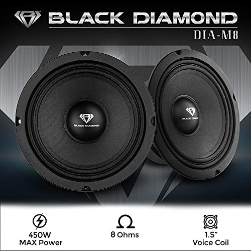 BLACK DIAMOND Dia-M6 6.5" Mid Range Loudspeaker with Bullet 450 Watts 8-Ohm (1 Speaker)