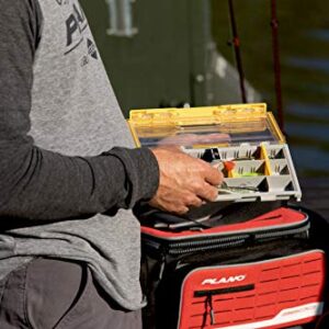 Plano EDGE 3500 Premium Tackle Storage with Rustrictor Rust-Resistant Technology, Gray and Yellow, Waterproof Terminal Tackle Box Organization, Small