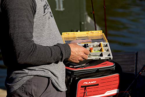 Plano EDGE 3500 Premium Tackle Storage with Rustrictor Rust-Resistant Technology, Gray and Yellow, Waterproof Terminal Tackle Box Organization, Small