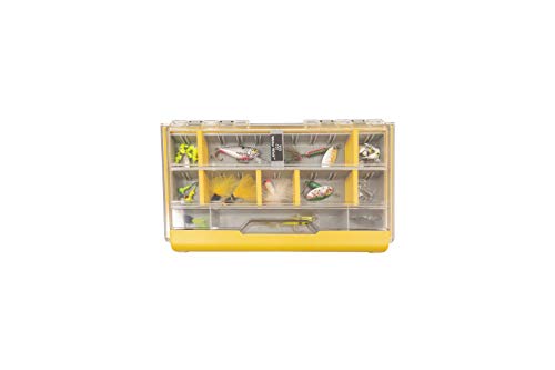 Plano EDGE 3500 Premium Tackle Storage with Rustrictor Rust-Resistant Technology, Gray and Yellow, Waterproof Terminal Tackle Box Organization, Small