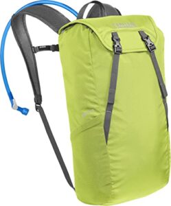 camelbak arete 18 hydration backpack for hiking, 50oz, chartreuse/graphite
