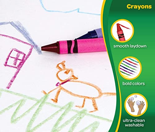 Crayola 64ct Washable, Bulk Crayon Set, School Supplies for Kids, Ultra Clean 2pk [Amazon Exclusive]