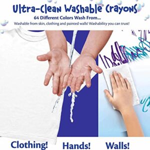 Crayola 64ct Washable, Bulk Crayon Set, School Supplies for Kids, Ultra Clean 2pk [Amazon Exclusive]
