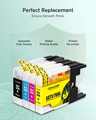 LC75 LC71 High Yield Compatible Ink Cartridge Replacement for Brother LC75 LC71 LC79 XL Ink cartridges to Use with MFC-J6510DW MFC-J6710DW MFC J6910DW J280W (8 Black, 4 Cyan, 4 Magenta, 4 Yellow)