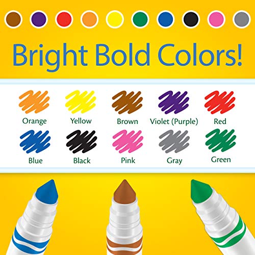 Crayola Broad Line Markers Bulk, 12 Marker Packs with 10 Colors, School Supplies, Gift for Kids