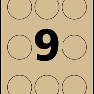 Avery Print-To-The-Edge Kraft Brown Round Gift Labels, 2-1/2 Inch, Pack of 225 (22808)