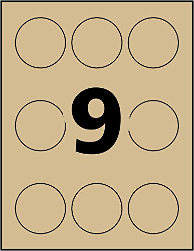 Avery Print-To-The-Edge Kraft Brown Round Gift Labels, 2-1/2 Inch, Pack of 225 (22808)