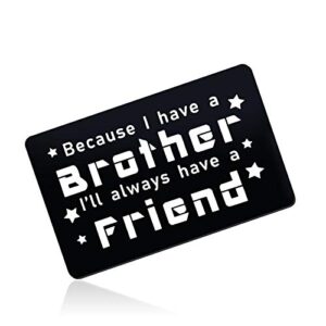 brother gifts card metal wallet insert card family jewelry gift brother gift from sister engraved wallet card insert gift for little big brother men wedding graduation birthday gift