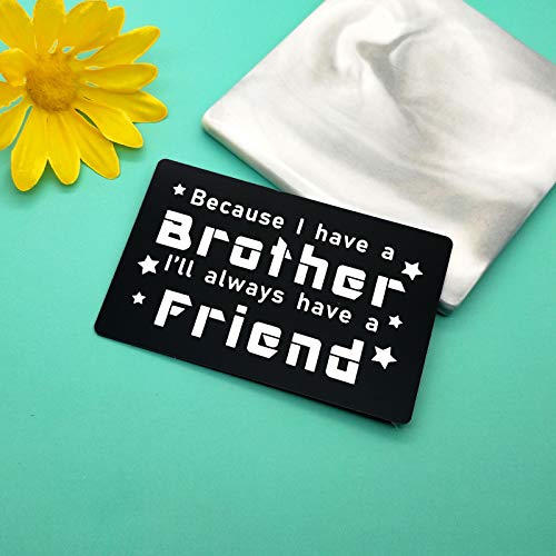 Brother Gifts Card Metal Wallet Insert Card Family Jewelry Gift Brother Gift From Sister Engraved Wallet Card Insert Gift for Little Big Brother Men Wedding Graduation Birthday Gift