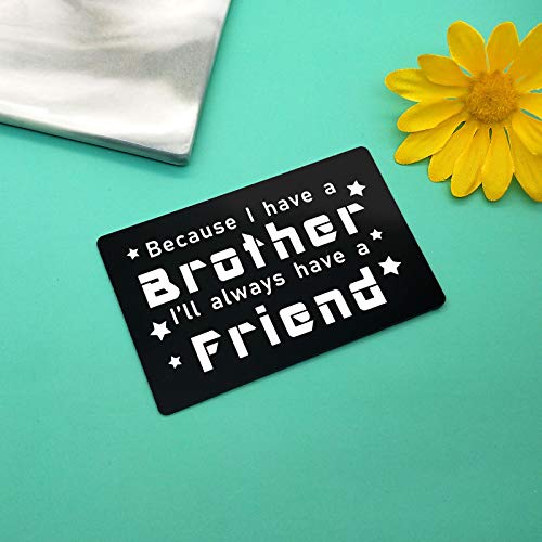 Brother Gifts Card Metal Wallet Insert Card Family Jewelry Gift Brother Gift From Sister Engraved Wallet Card Insert Gift for Little Big Brother Men Wedding Graduation Birthday Gift