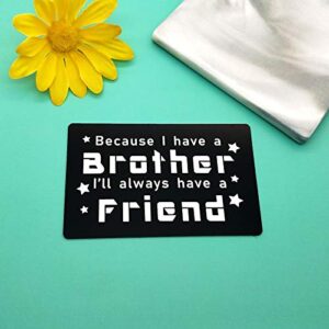 Brother Gifts Card Metal Wallet Insert Card Family Jewelry Gift Brother Gift From Sister Engraved Wallet Card Insert Gift for Little Big Brother Men Wedding Graduation Birthday Gift