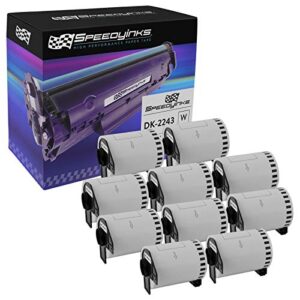 speedy inks compatible paper tape replacement for brother dk-2243 4 in x 100 ft (white, 10-pack)