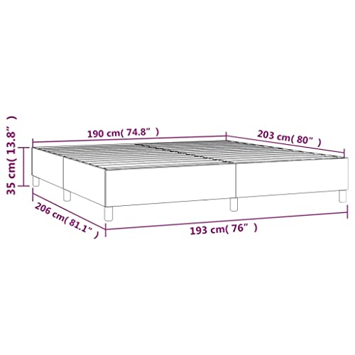 vidaXL Box Spring Bed Frame Home Indoor Bed Accessory Bedroom Upholstered Double Bed Base Furniture Light Gray 76"x79.9" King Velvet