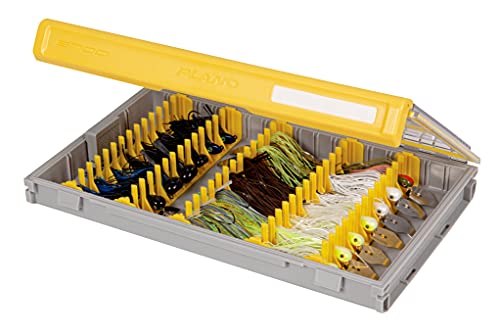 Plano EDGE Premium Jig and Bladed Jig Tackle Utility Box, Clear and Yellow, Rust-Resistant Storage, Waterproof Tray for Jig and Bladed Jig Tackle