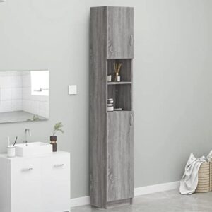 vidaxl bathroom cabinet gray sonoma 12.6″x10″x74.8″ engineered wood