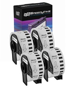 speedy inks compatible paper tape replacement for brother dk-2225 |1.5 in x 100 ft (white, 4-pack)
