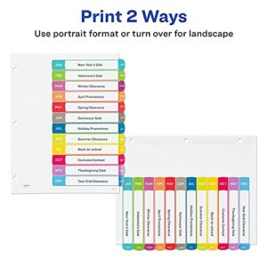 Avery 31-tab Dividers for 3 Ring Binders, 1 Set (11846) & 12-tab Dividers for 3 Ring Binders, Customizable Table of Contents, Multicolor Tabs, 1 Set (11847)