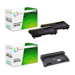 tct premium compatible toner cartridge and drum unit replacement for brother tn350 dr350 works with brother hl-2030 2070n, dcp-7020, fax-2820 2825 2920, mfc-7220 printers (2 tn-350, 1 dr-350) – 3 pack