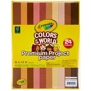 Crayola Construction Paper in Colors of The World, 8.5” x 11”, 24 Colors, Craft Supplies, 48 Sheets