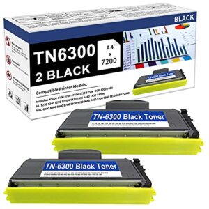 2 pack compatible tn6300 toner cartridge replacement for  brother dcp-1200 hl-1250 1270n 1435 1440 1450 1470n mfc-8600 8700 9700 9800 9880 intellifax-4100 4750e 5750e printer,sold by hobbyunion