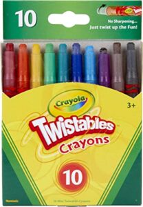 crayola twistables crayons coloring set, twist up crayons for kids, 10 count, school supplies