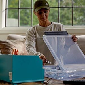 Plano PLA131401 4 Pack Cubby Cube Clear Storage| Stackable Clear Storage Bins with Secure Black Latch, Clear with Black Latch