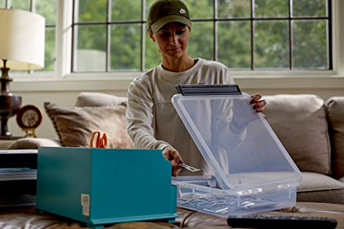 Plano PLA131401 4 Pack Cubby Cube Clear Storage| Stackable Clear Storage Bins with Secure Black Latch, Clear with Black Latch