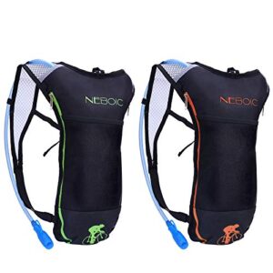 neboic 2pack hydration backpack pack with 2l hydration bladder – lightweight water backpack keeps water cool up to 4 hours with big storage for kids women men hiking cycling camping music festival