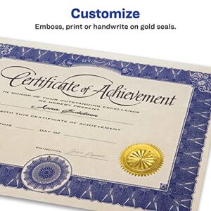 Avery Notary Seal Labels, 2" Diameter, Printable Gold Certificate Seals, Inkjet, 3-Pack, 132 Gold Seals Total (35868)