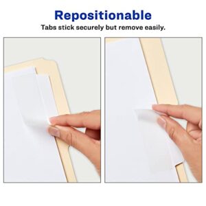 Avery Ultra Tabs, 3" x 1.5", 2-Side Writable, White, 24 Repositionable Filing Tabs (74776) & Avery Mini Ultra Tabs, 1" x 1.5", 2-Side Writable, White, 40 Repositionable Tabs (74788)