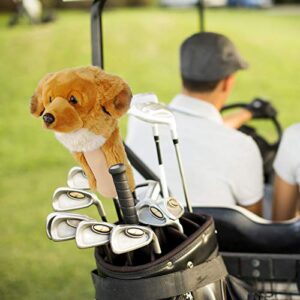Golf Head Covers, Profey Golden Retriever Golf Covers for Golf Clubs, Novelty Realistic Animal Headcover Plush Utility Golf Club Protector Gifts for Men Kid